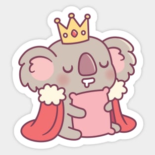 Cute Sleeping Koala Bear King Sticker